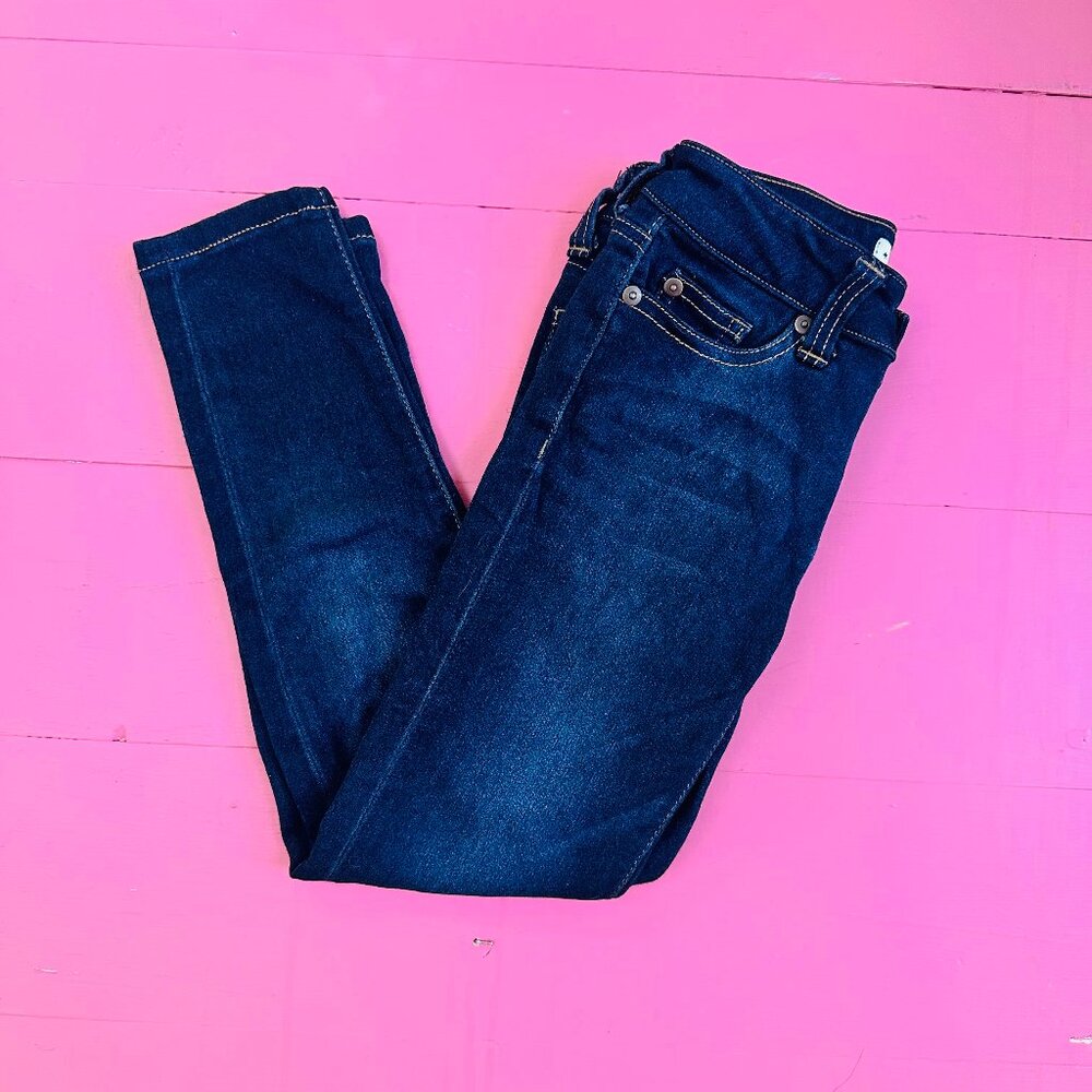 Revery Girls Skinny Jeans Size 8 Dark Wash Mid Rise Stretch Soft Denim